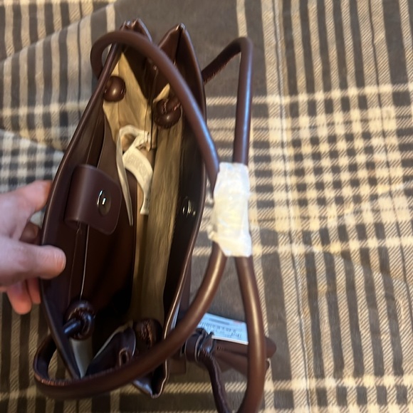 NWT Zara brown bag with flower detail - Picture 3 of 3